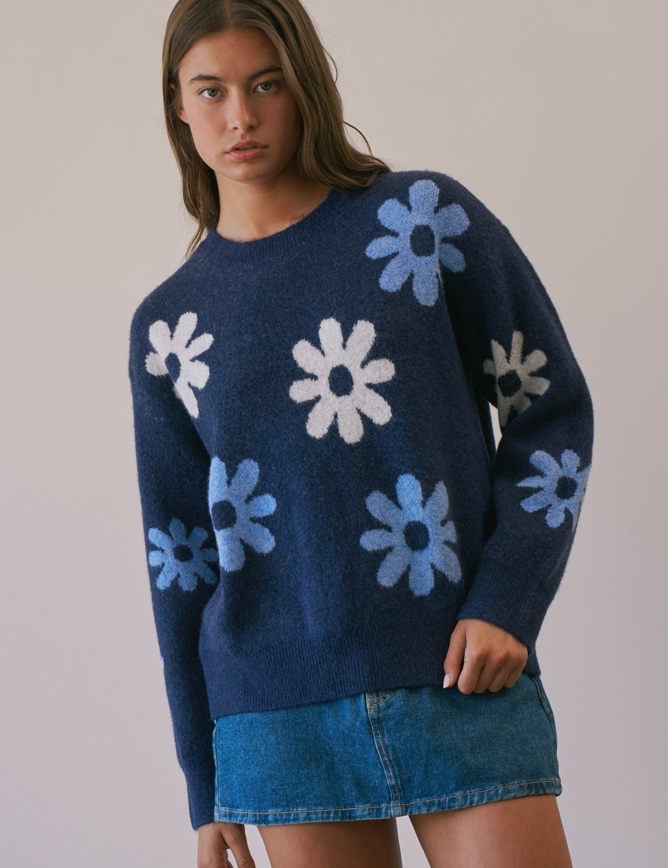 Daisy Dispatch Floral Knit Sweater - Westly