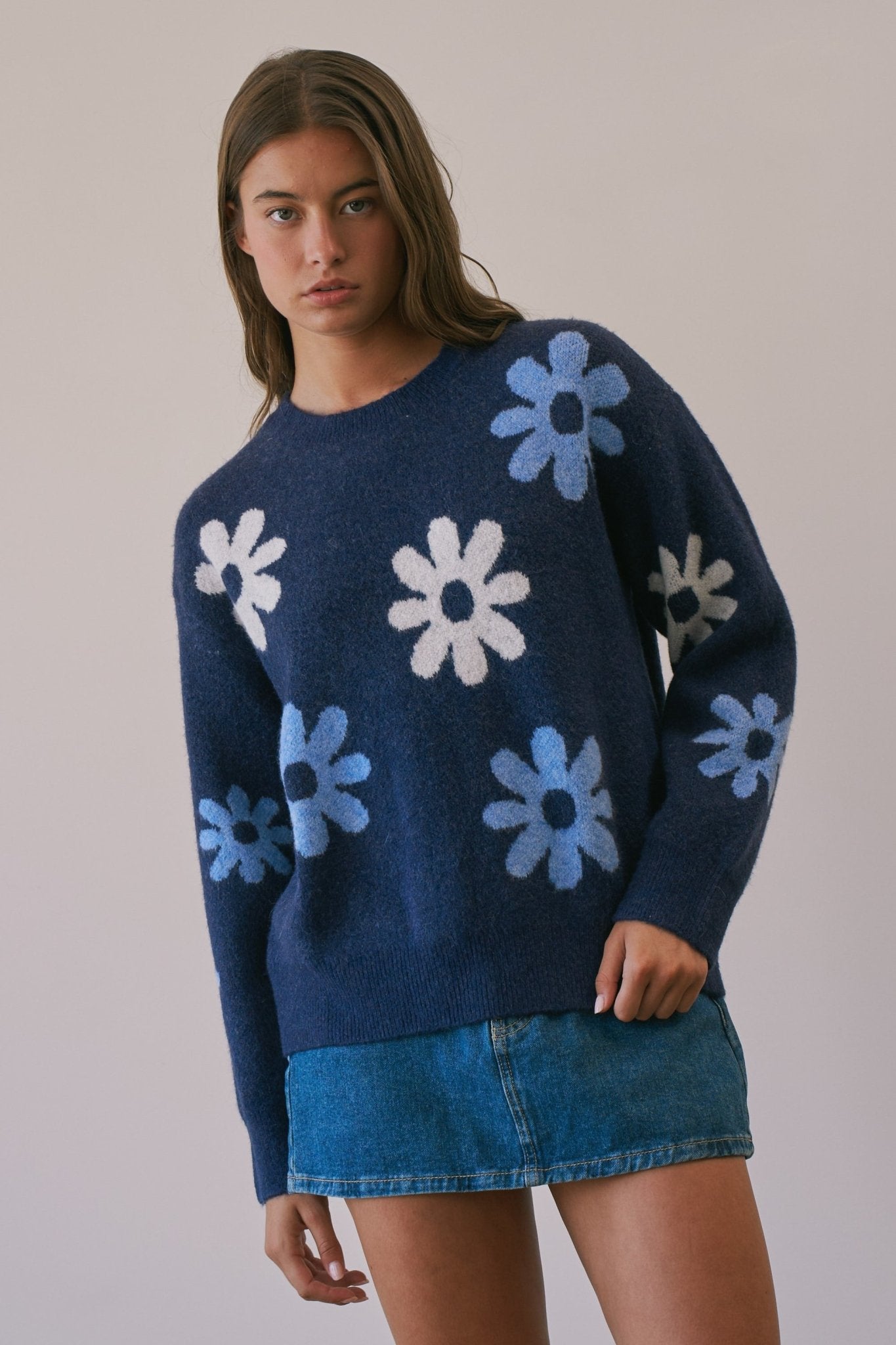 Daisy Dispatch Floral Knit Sweater - Westly