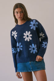 Daisy Dispatch Floral Knit Sweater - Westly