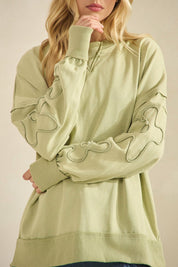 Daisy Squiggle Sleeve Pullover - Westly