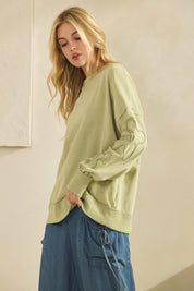 Daisy Squiggle Sleeve Pullover - Westly
