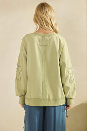 Daisy Squiggle Sleeve Pullover - Westly