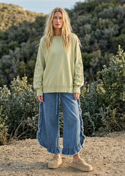 Daisy Squiggle Sleeve Pullover - Westly