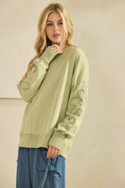 Daisy Squiggle Sleeve Pullover - Westly