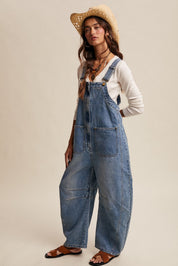 Daisy Wide - Leg Denim Overalls - Westly