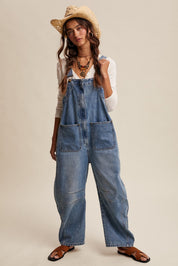 Daisy Wide - Leg Denim Overalls - Westly