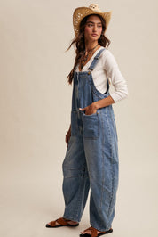 Daisy Wide - Leg Denim Overalls - Westly