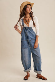 Daisy Wide - Leg Denim Overalls - Westly