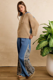 Dakota Camo Contrast Wide Leg Jeans - Westly