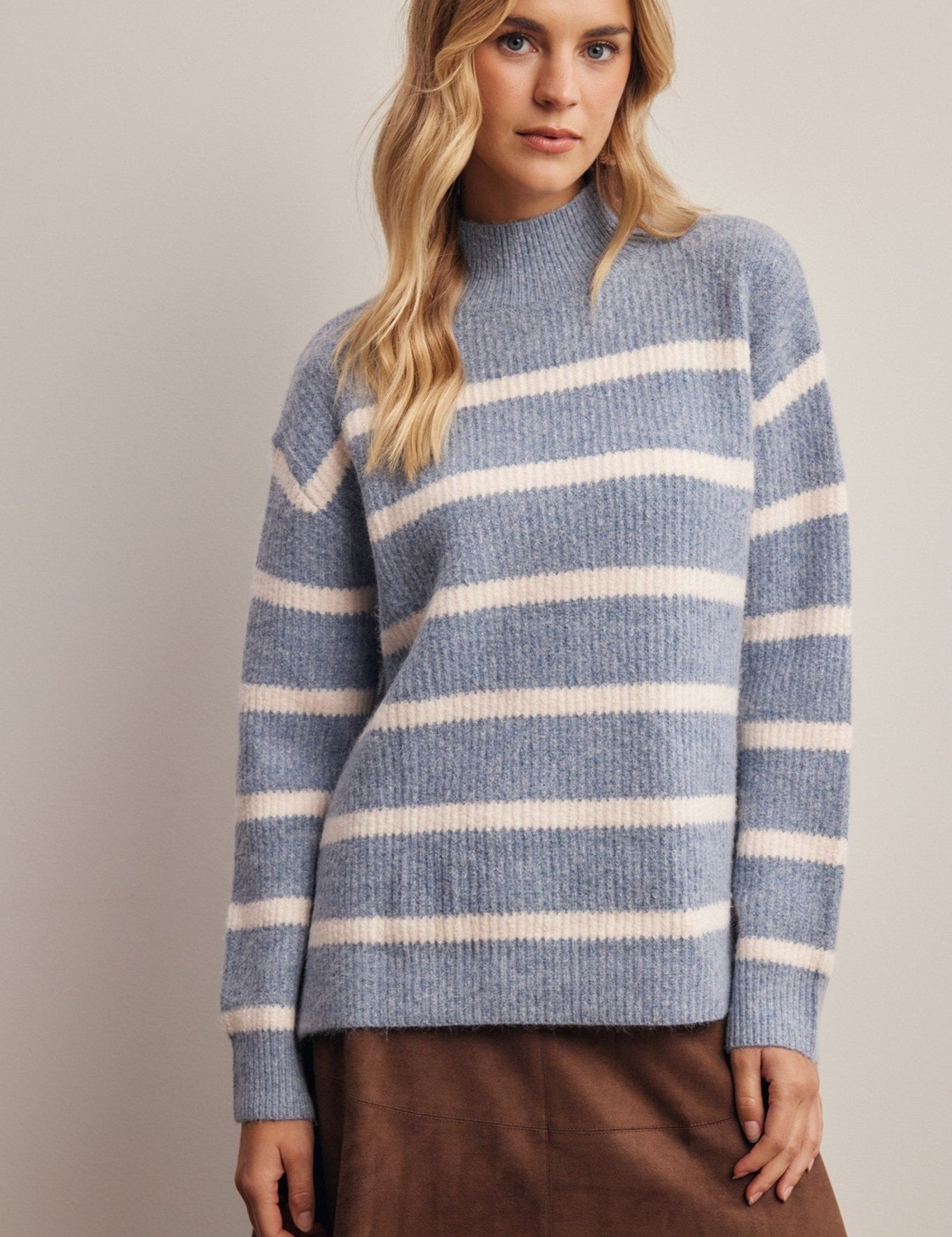 Dallas Striped Mock Neck Sweater - Westly