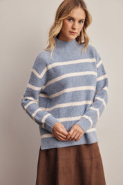 Dallas Striped Mock Neck Sweater - Westly