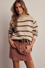 Dallas Striped Mock Neck Sweater - Westly