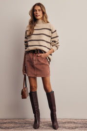 Dallas Striped Mock Neck Sweater - Westly