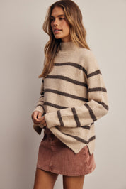 Dallas Striped Mock Neck Sweater - Westly