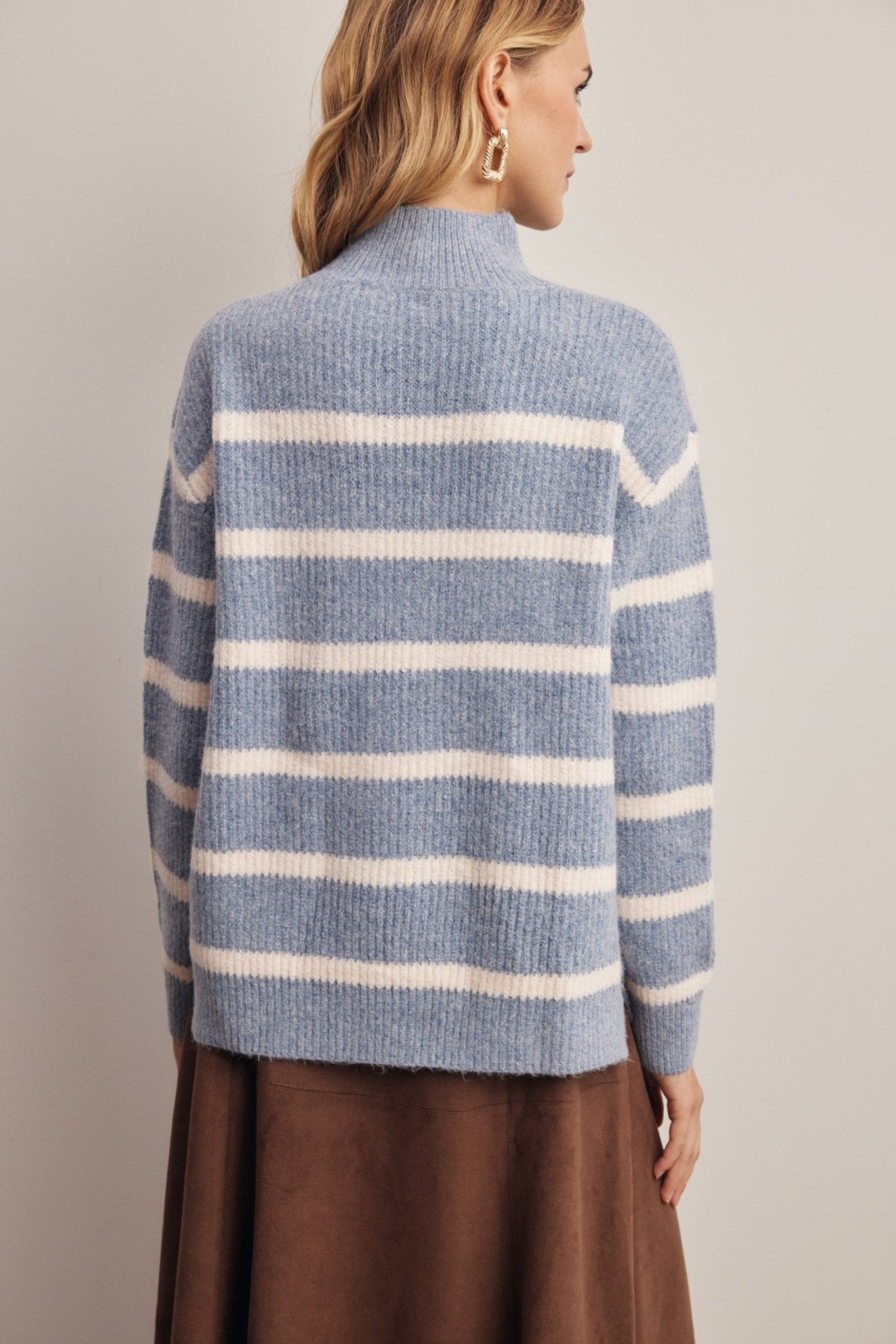 Dallas Striped Mock Neck Sweater - Westly