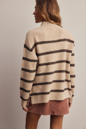 Dallas Striped Mock Neck Sweater - Westly