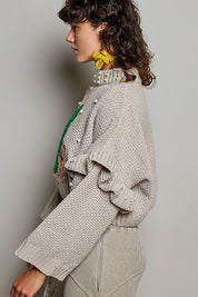 Dancin' Around The Tree Cropped Knit Sweater - Westly