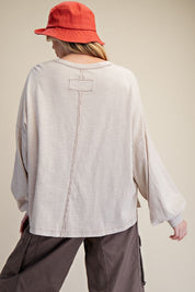 Daphne Peace Sign Washed Cotton Top - Westly
