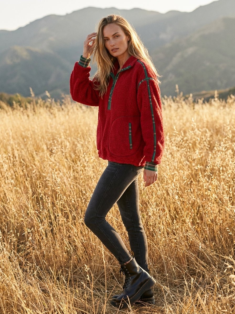 Darby Plaid Trim Pullover - Westly