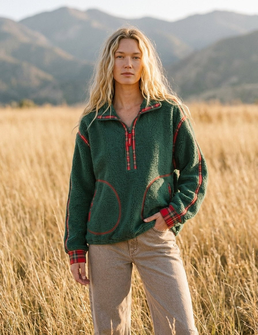 Darby Plaid Trim Pullover - Westly