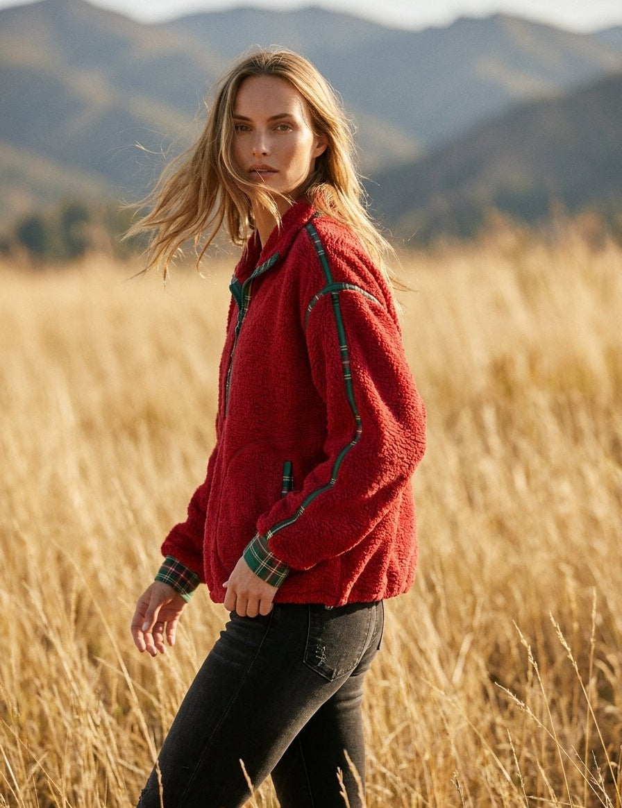 Darby Plaid Trim Pullover - Westly