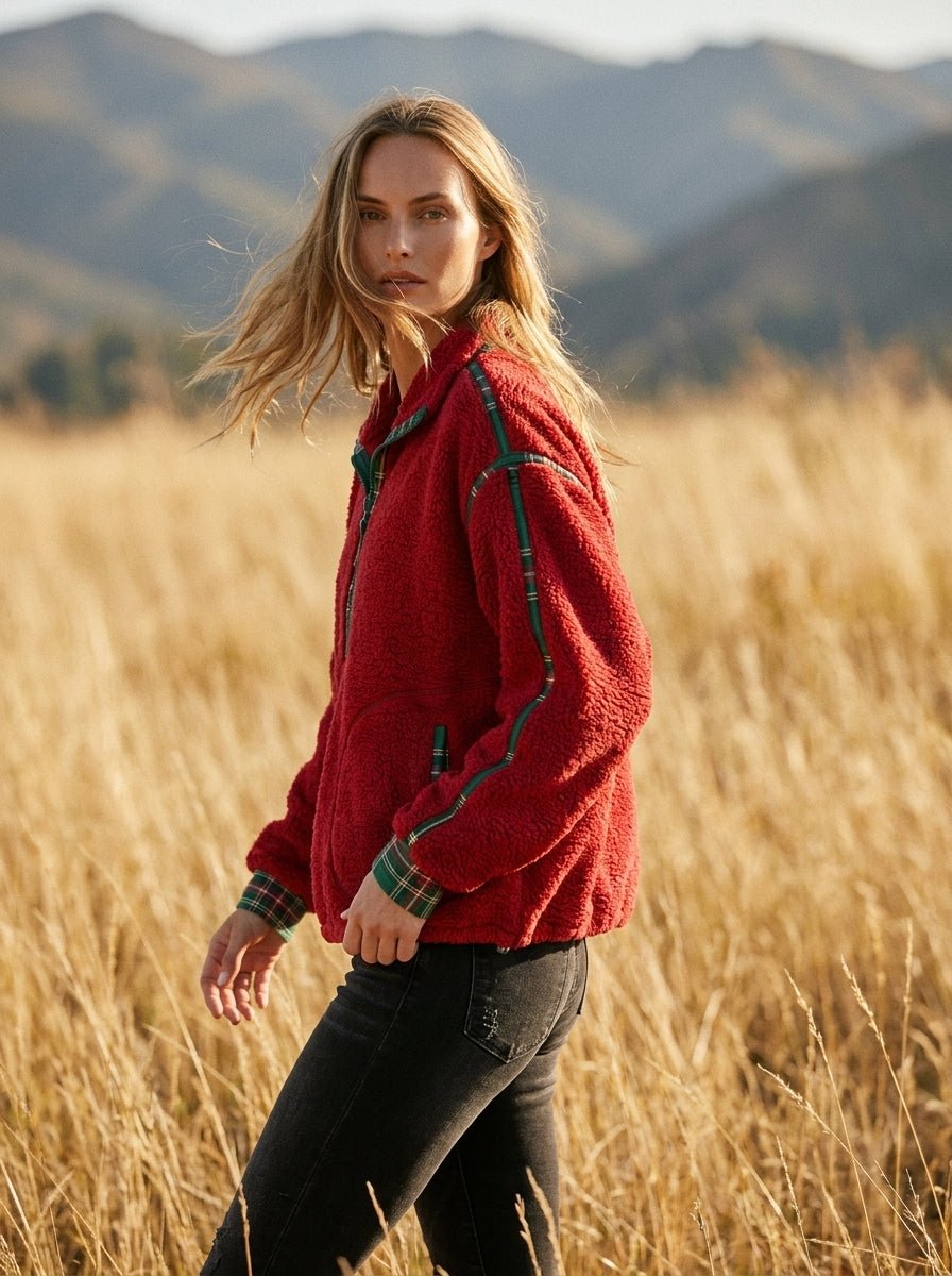 Darby Plaid Trim Pullover - Westly