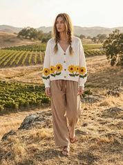 Darla Sunflower Embroidered Knit Cardigan - Westly