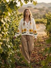 Darla Sunflower Embroidered Knit Cardigan - Westly