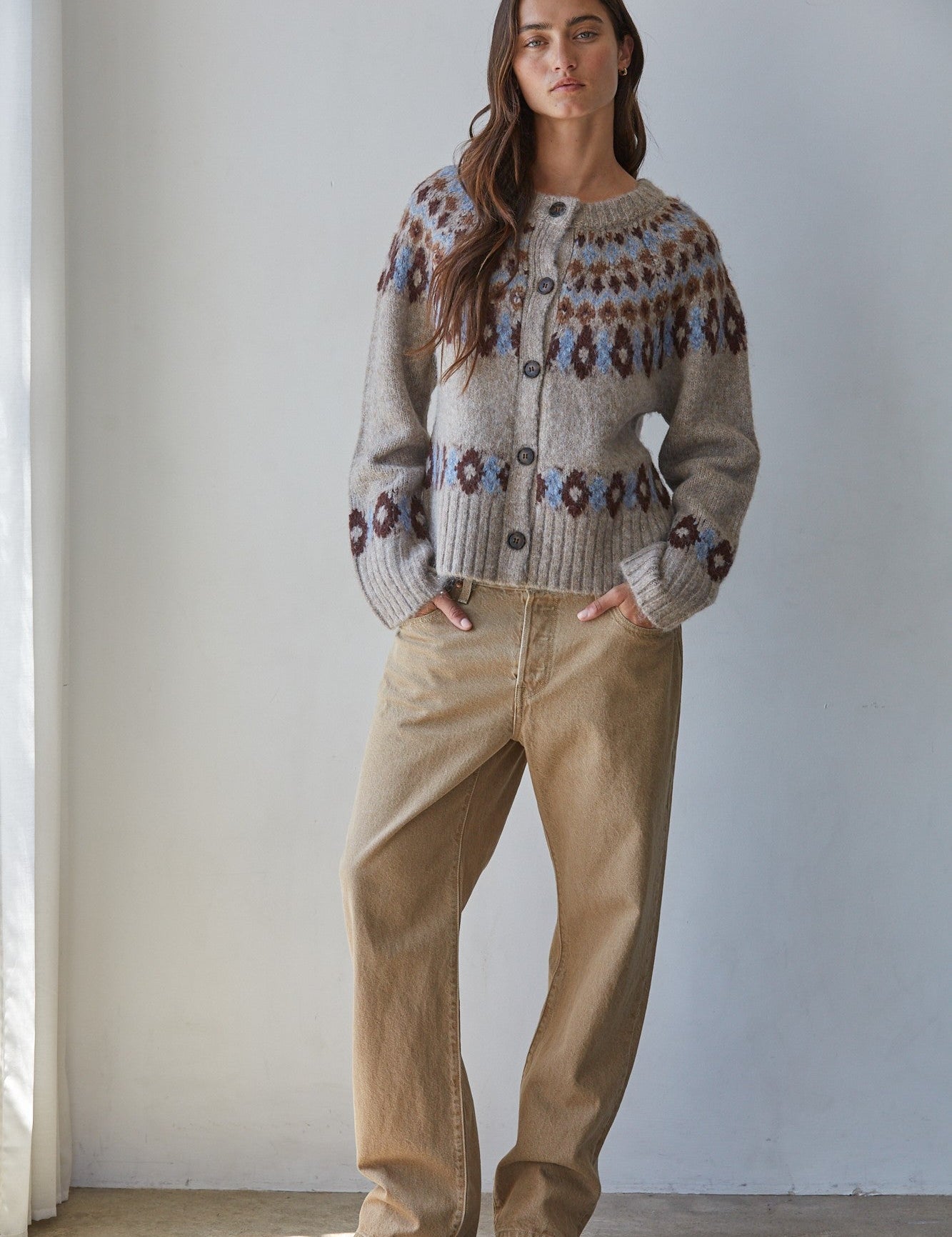 Davos Diary Fair Isle Knit Cardigan - Westly