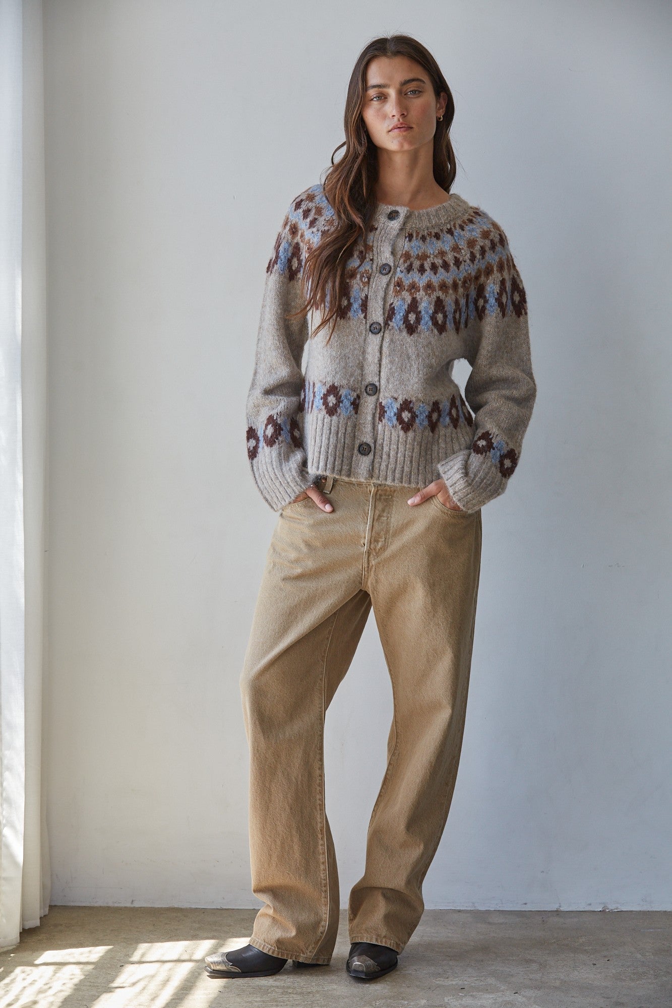 Davos Diary Fair Isle Knit Cardigan - Westly