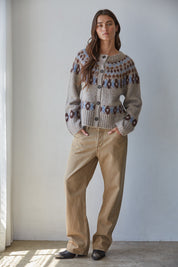 Davos Diary Fair Isle Knit Cardigan - Westly