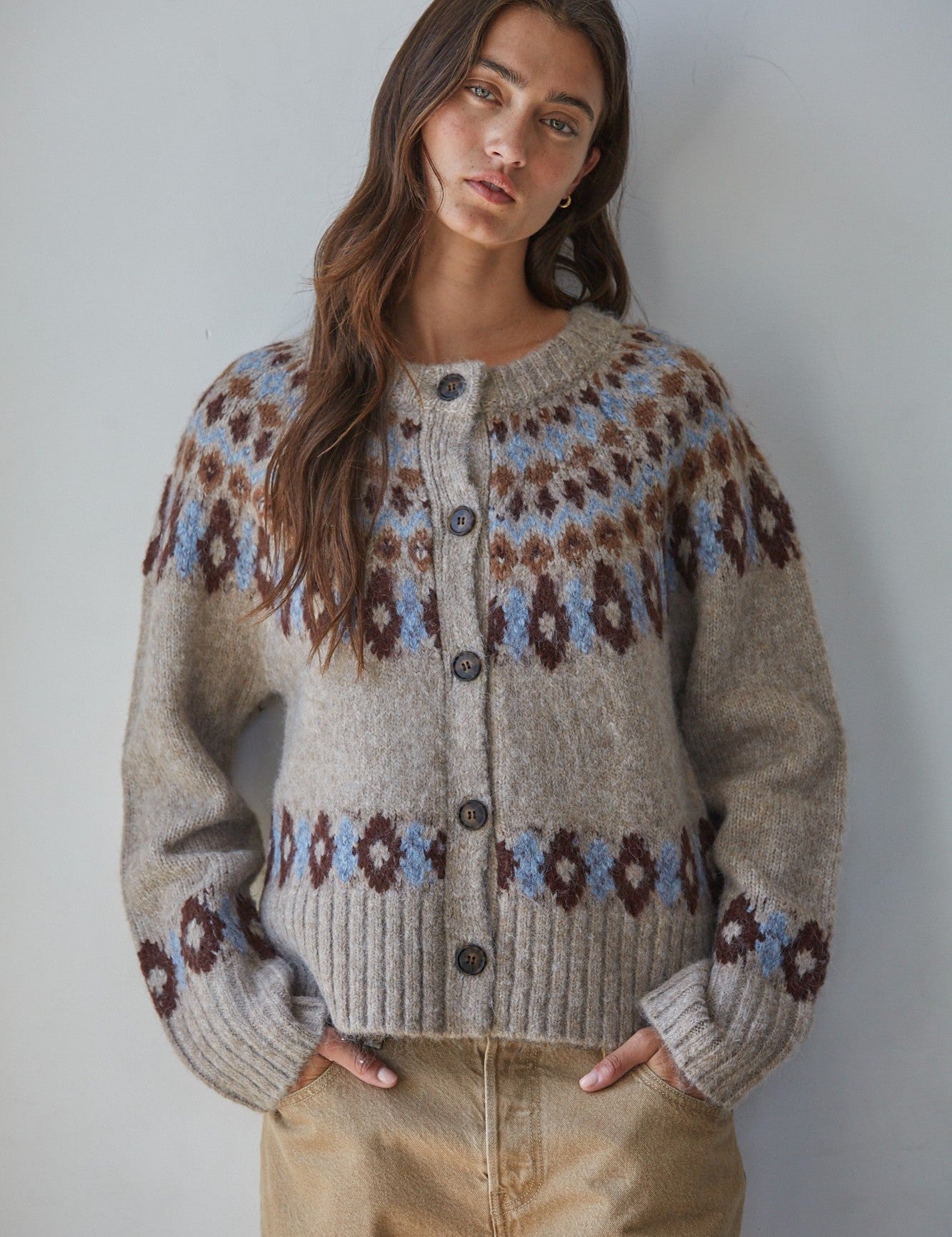 Davos Diary Fair Isle Knit Cardigan - Westly