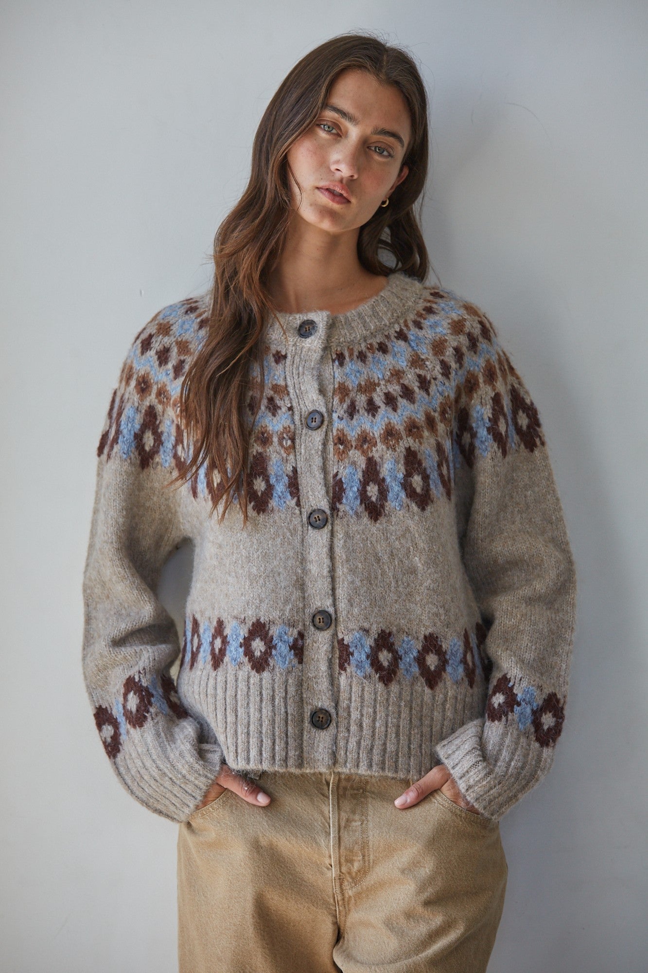 Davos Diary Fair Isle Knit Cardigan - Westly