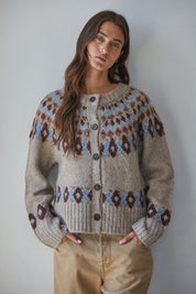 Davos Diary Fair Isle Knit Cardigan - Westly