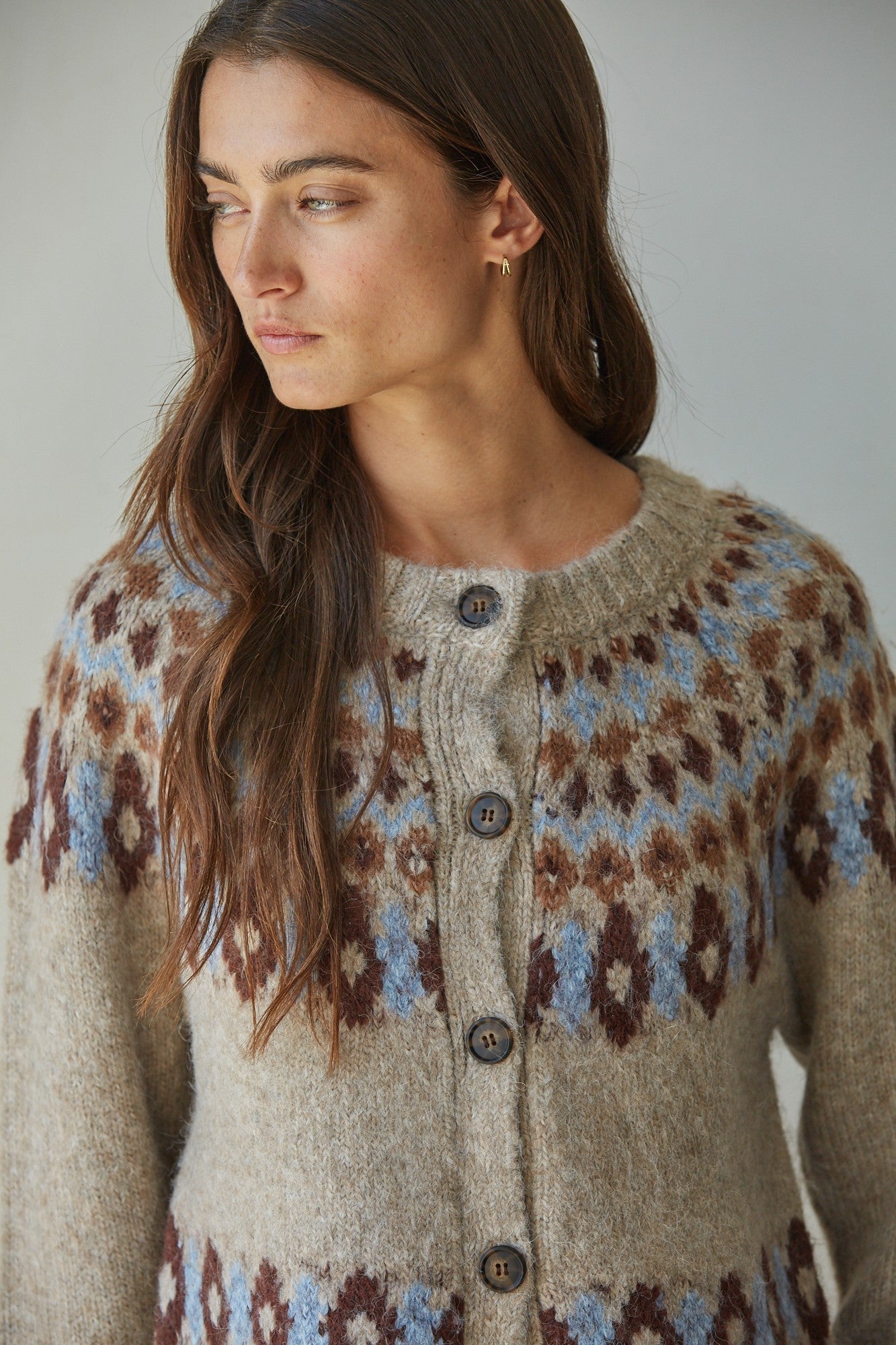 Davos Diary Fair Isle Knit Cardigan - Westly