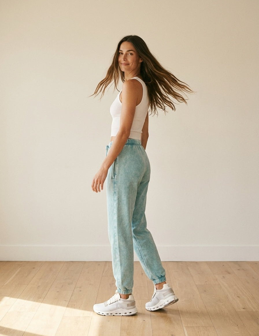 Day To Night Acid Wash Fleece Joggers - Westly