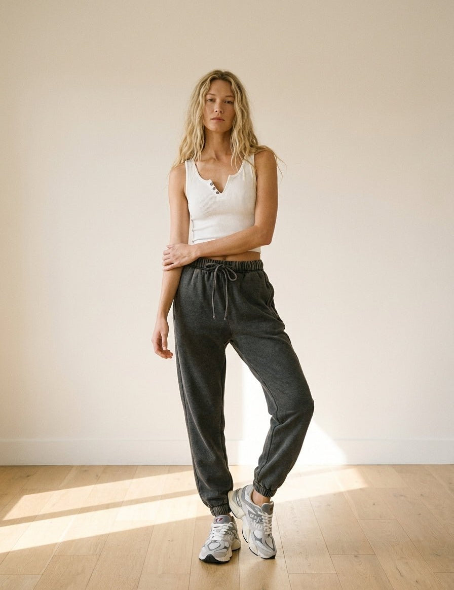 Day To Night Acid Wash Fleece Joggers - Westly