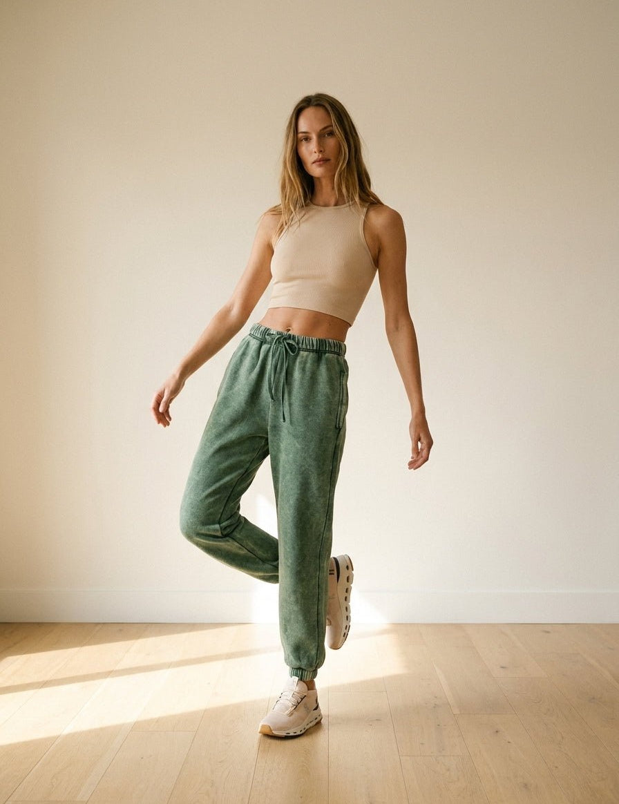 Day To Night Acid Wash Fleece Joggers - Westly