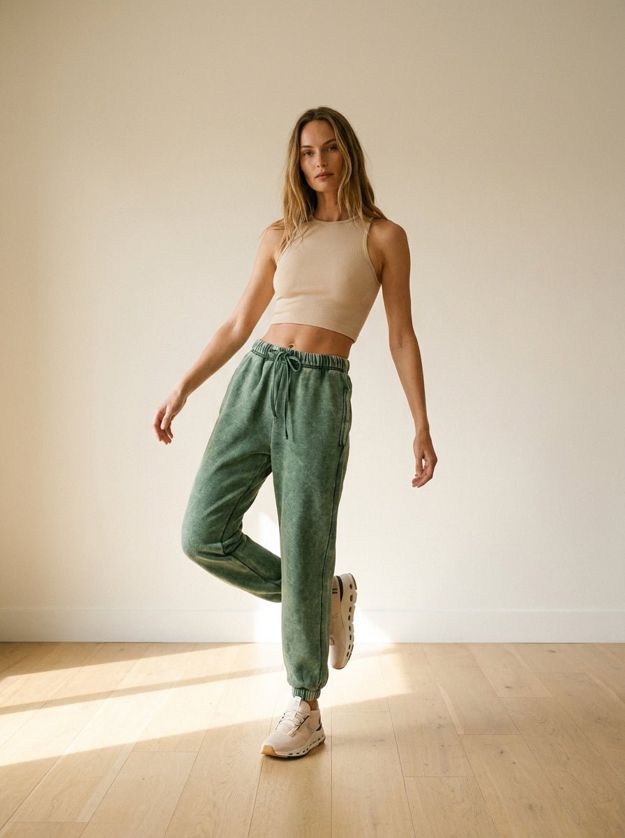 Day To Night Acid Wash Fleece Joggers - Westly