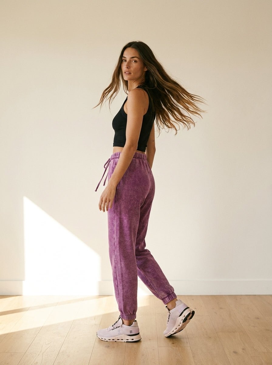 Day To Night Acid Wash Fleece Joggers - Westly