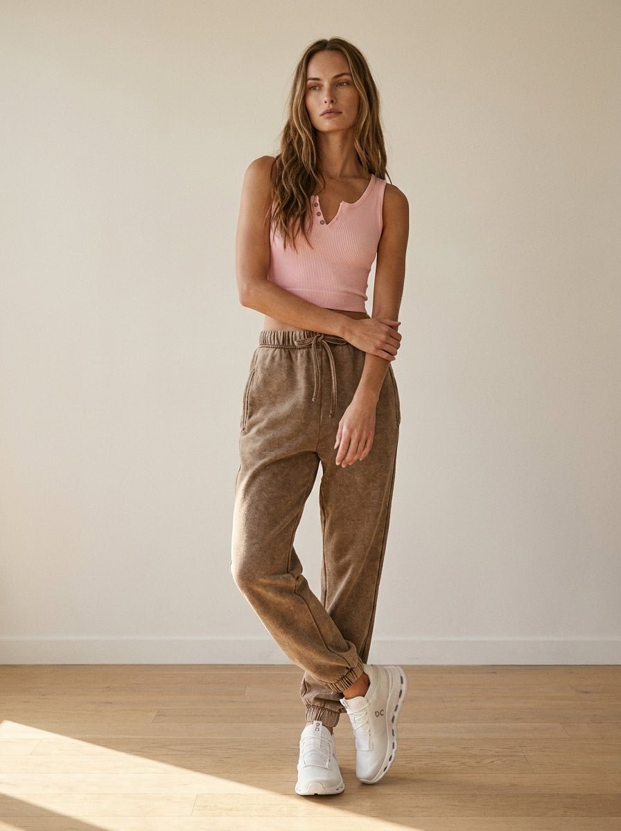Day To Night Acid Wash Fleece Joggers - Westly