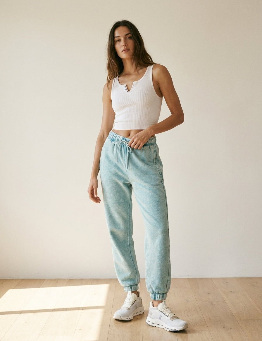 Day To Night Acid Wash Fleece Joggers - Westly