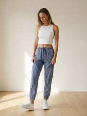Day To Night Acid Wash Fleece Joggers - Westly