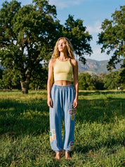 Daydream Mineral Washed Crochet Joggers - Westly