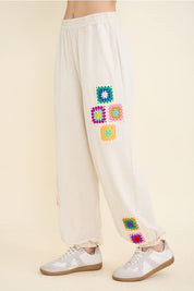 Daydream Mineral Washed Crochet Joggers - Westly