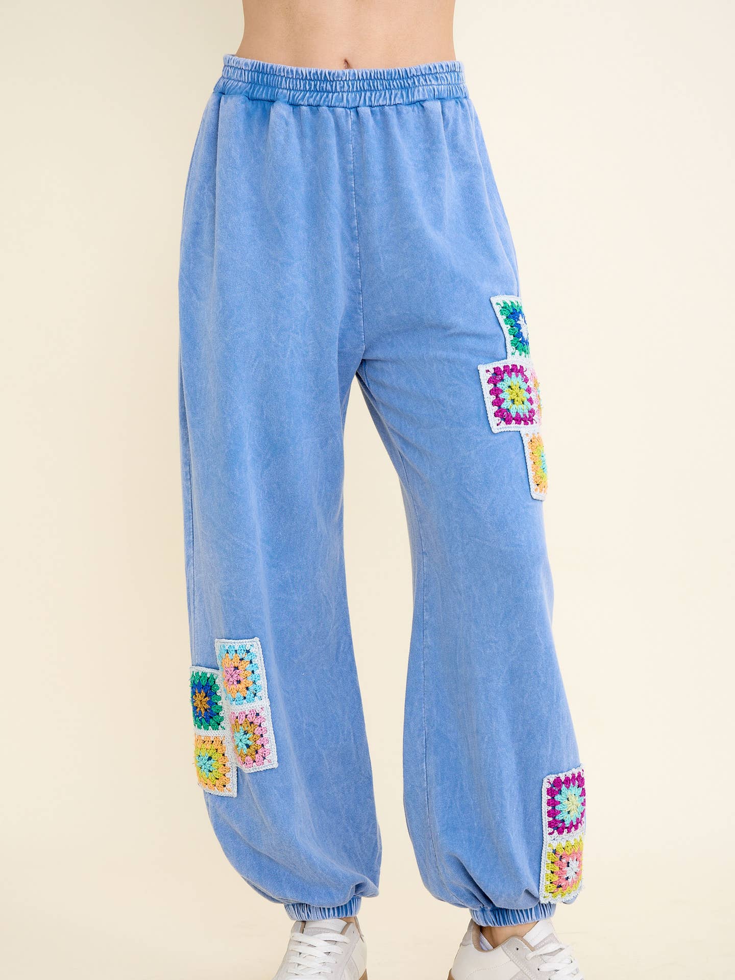 Daydream Mineral Washed Crochet Joggers - Westly
