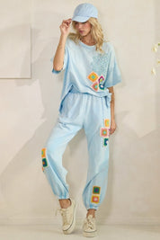 Daydream Mineral Washed Crochet Joggers - Westly