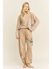 Daydream Mineral Washed Crochet Joggers - Westly