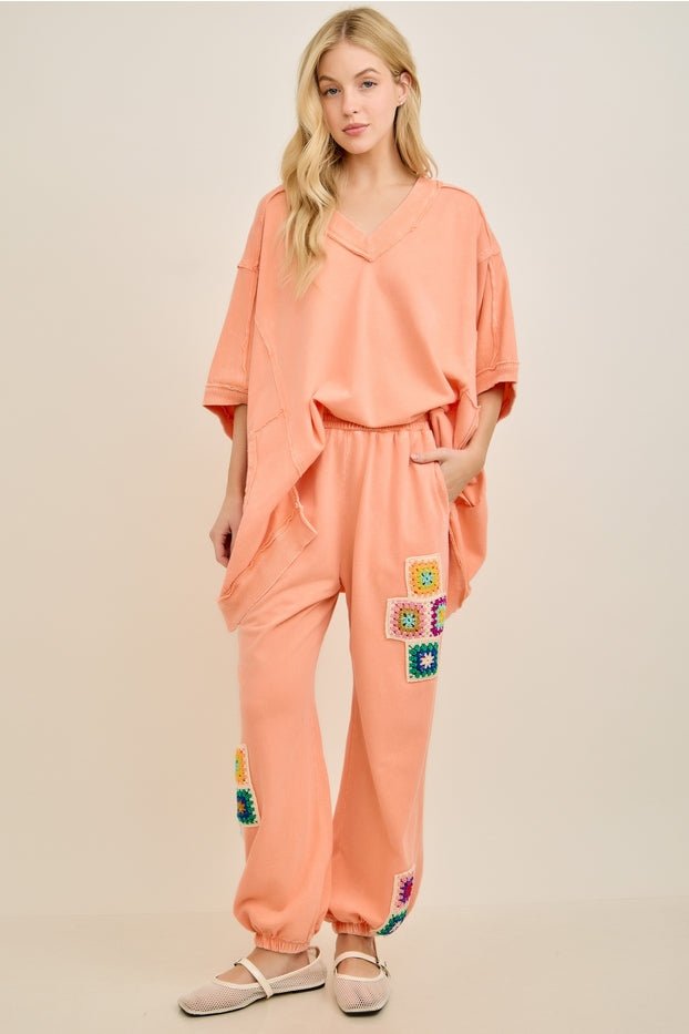 Daydream Mineral Washed Crochet Joggers - Westly