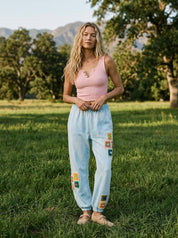 Daydream Mineral Washed Crochet Joggers - Westly